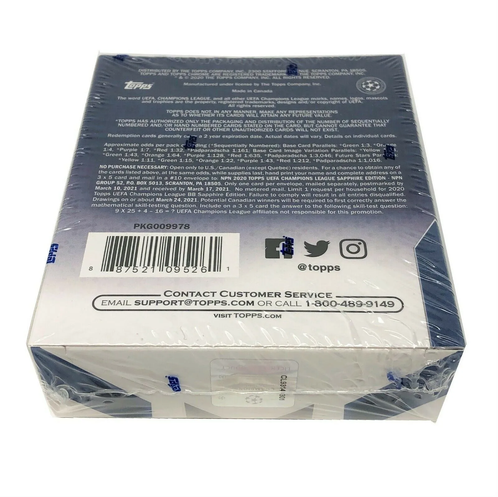 2019-20 Topps Chrome UEFA Champions Sapphire Factory Sealed Hobby Box Haaland RC