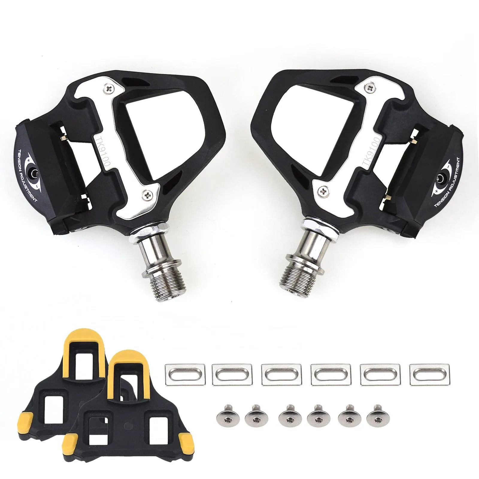 215g TK9100 road bike SPD-SL pedal | 215g シマノSPD-SL対応  TK9100 チタン合金シャフトペダル　