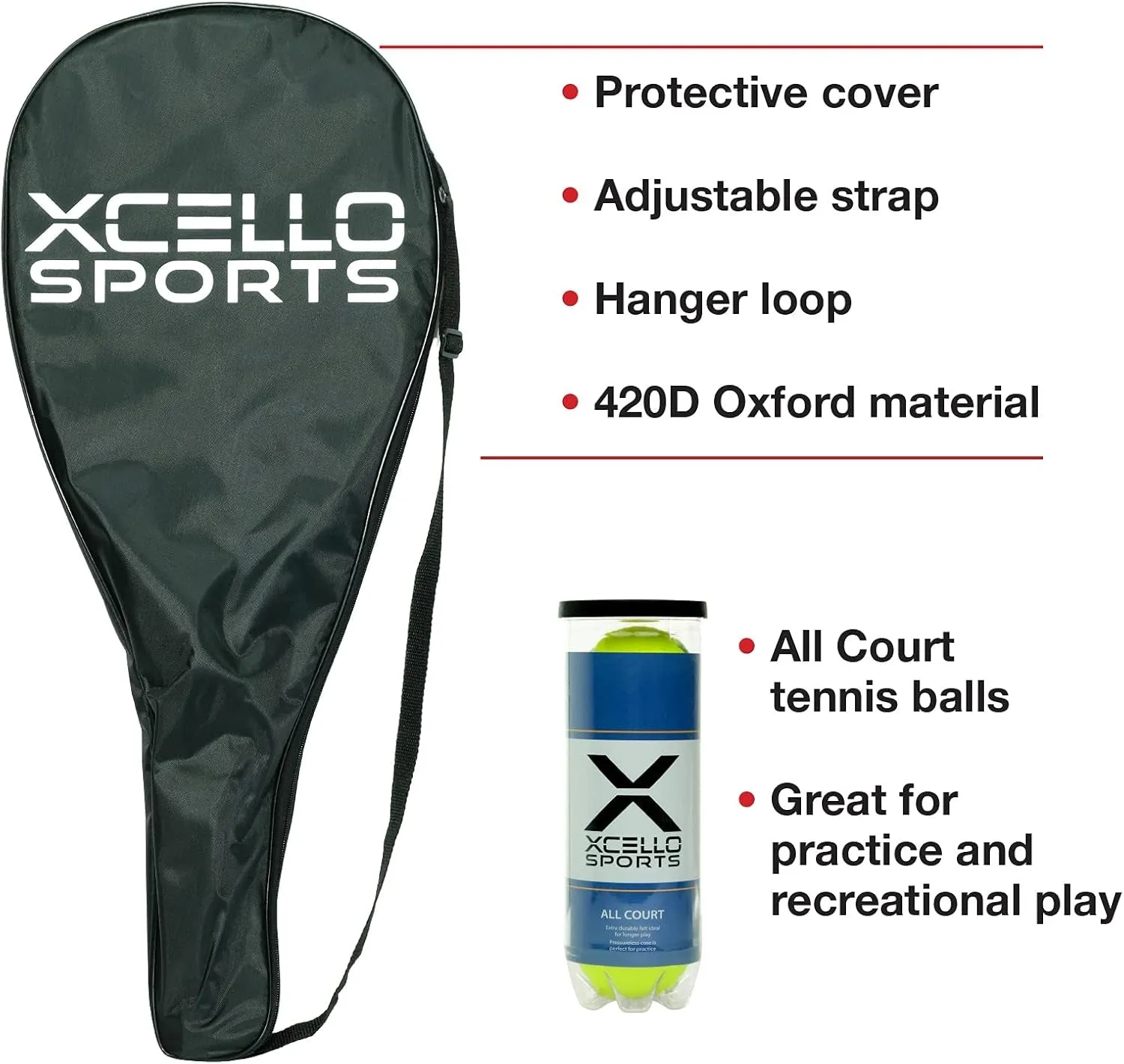27" Aluminum Racket Set (Blue/Black) with 2 Tubes of Tennis Balls and 2 Covers