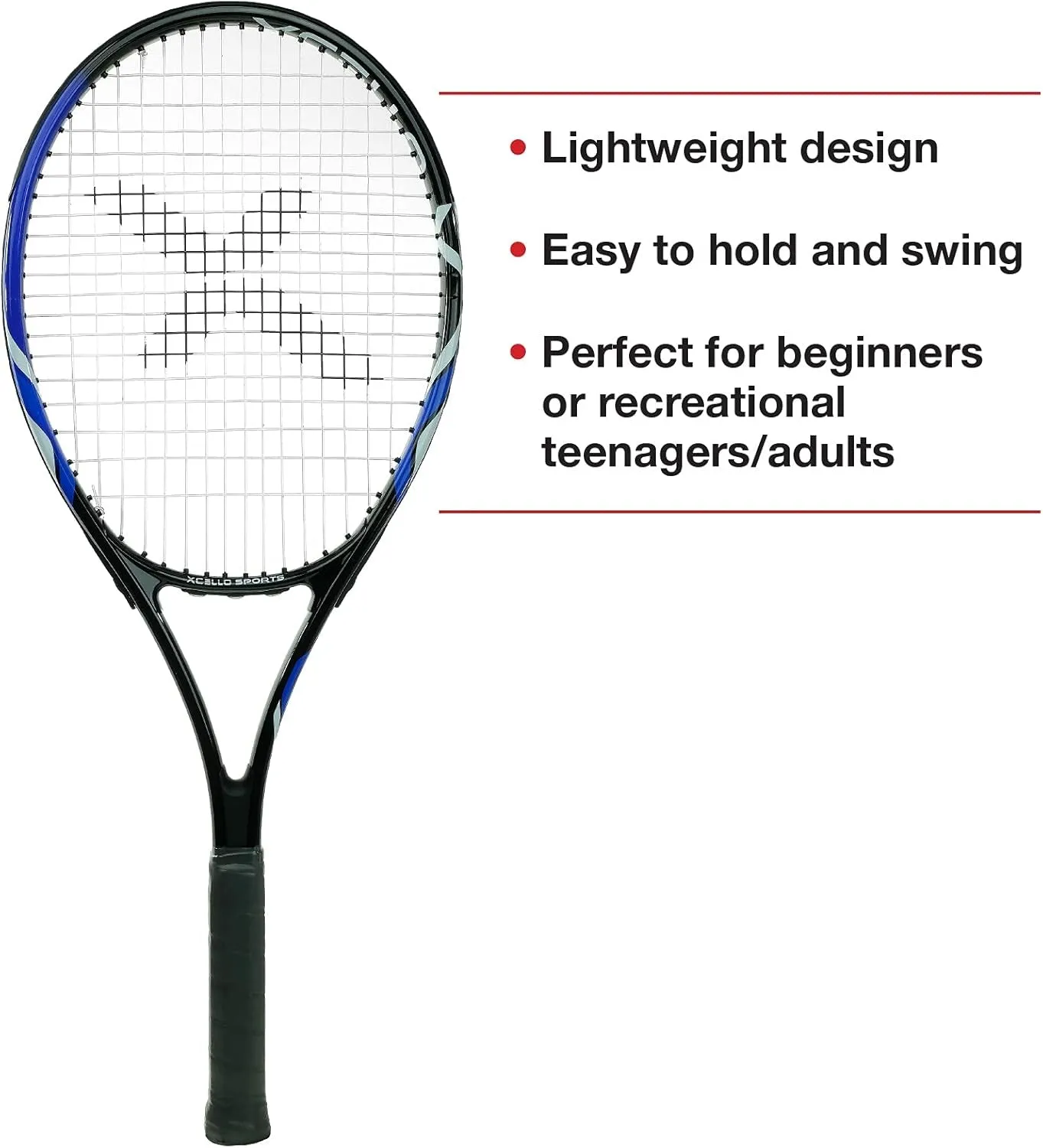 27" Aluminum Racket Set (Blue/Black) with 2 Tubes of Tennis Balls and 2 Covers