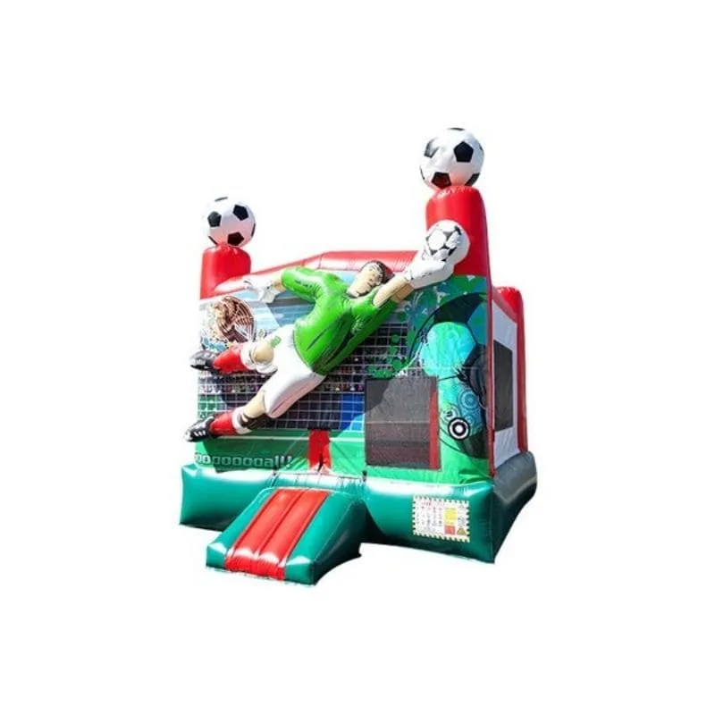 3D Soccer Inflatable Bounce House Mexico Commercial-Grade 13 ft Sports Bounce House