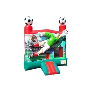 3D Soccer Inflatable Bounce House Mexico Commercial-Grade 13 ft Sports Bounce House