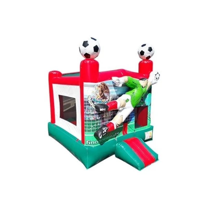 3D Soccer Inflatable Bounce House Mexico Commercial-Grade 13 ft Sports Bounce House
