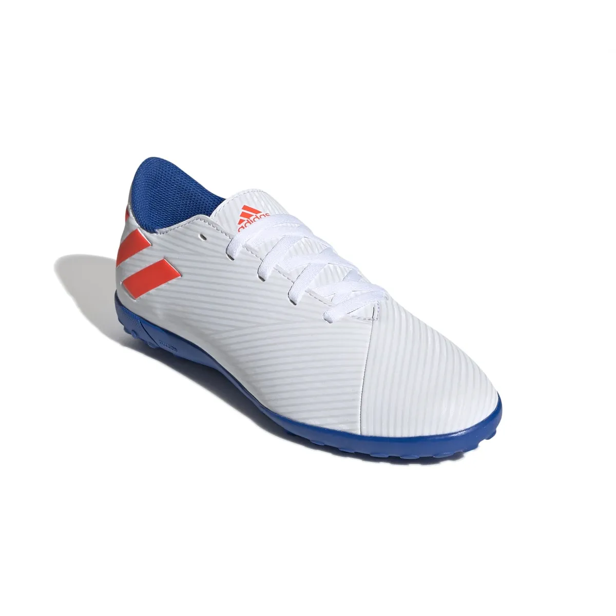 ADIDAS F99929 NEMEZIZ MESSI 19.4 TF KID'S (Medium) White/Red/Blue Synthetic Soccer Shoes