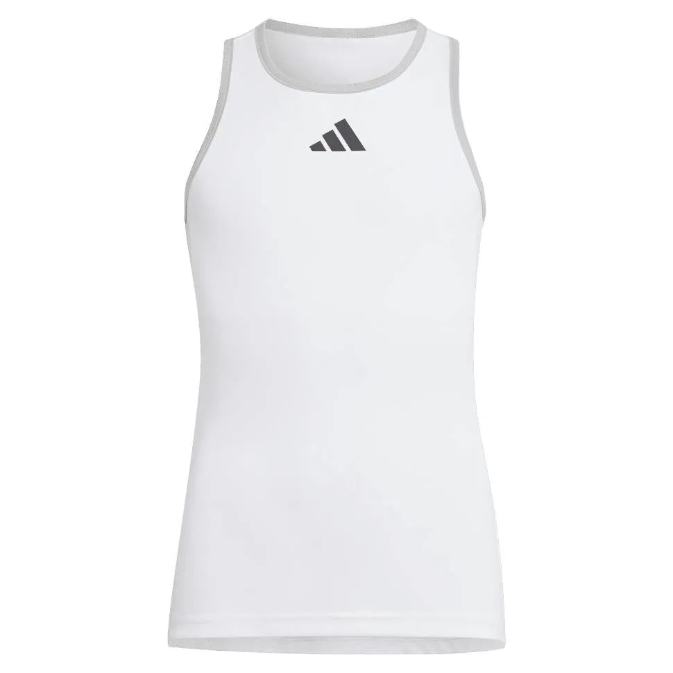 adidas Girls' Club Tank Top (White)