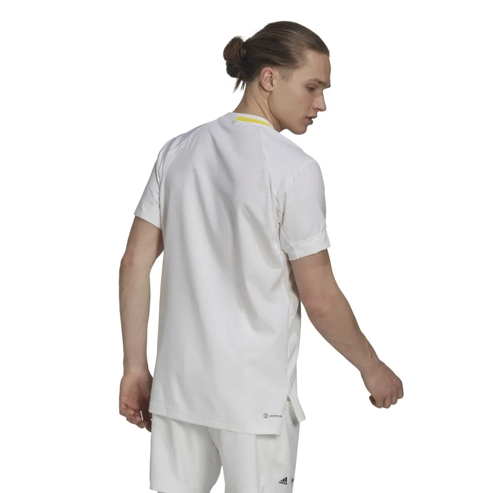 Adidas Men's London Stretch Woven Top (White/Yellow)