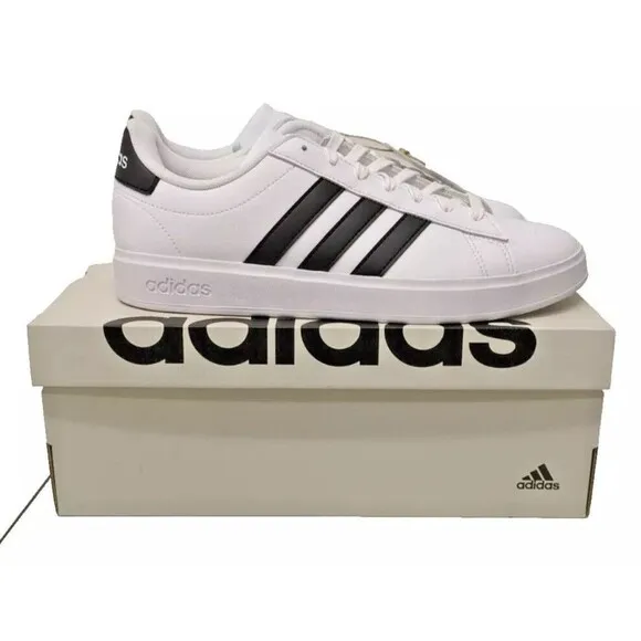 Adidas Unisex-Child Grand Court 2.0. EL K Tennis Shoe Sz 12 K GW6521 White Black