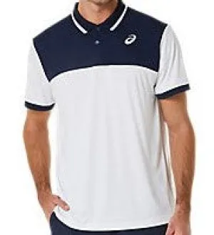 Asics Brilliant White/Midnight Court Polo Men Tennis Shirt