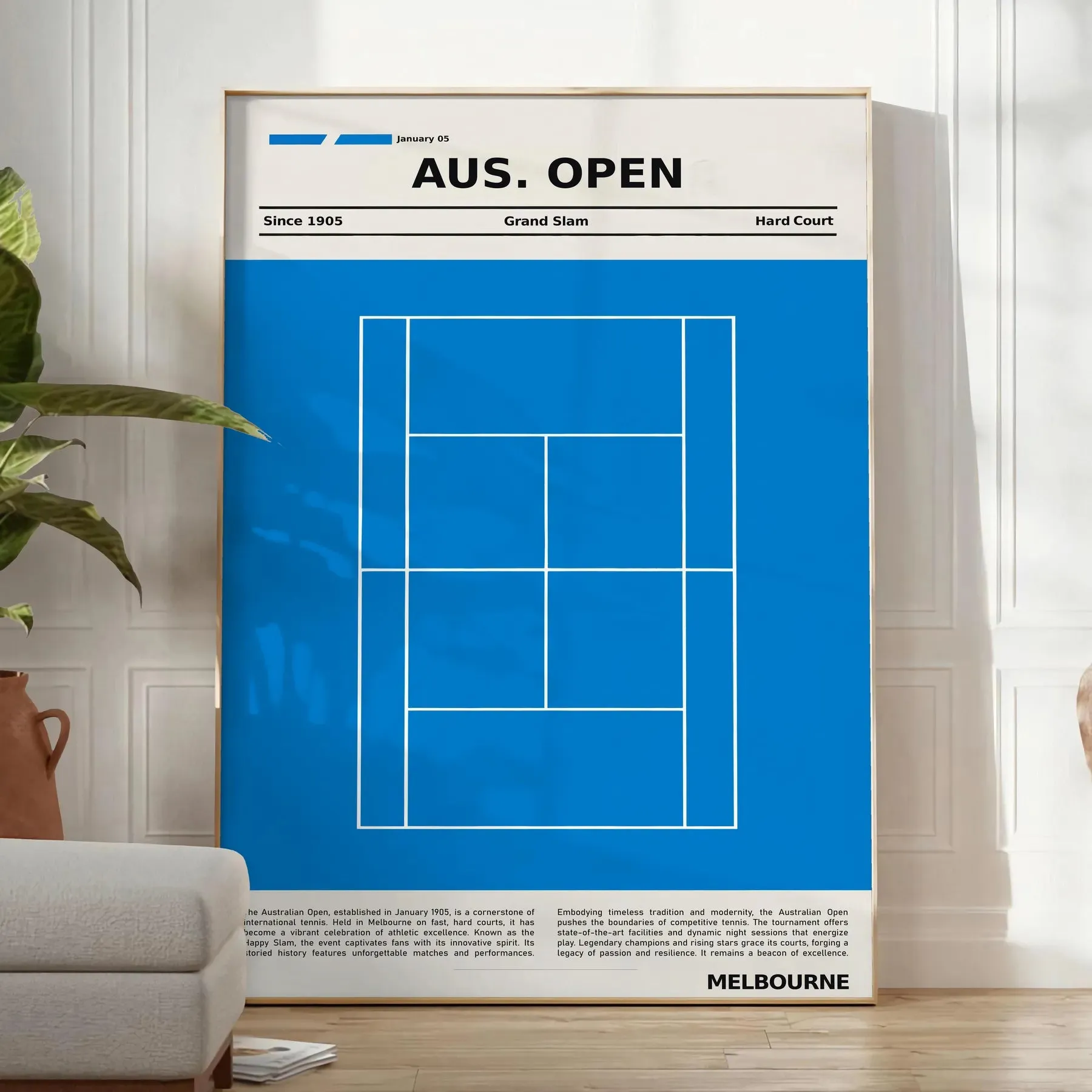 Australian Open Gran Slam Tournament Tennis Poster