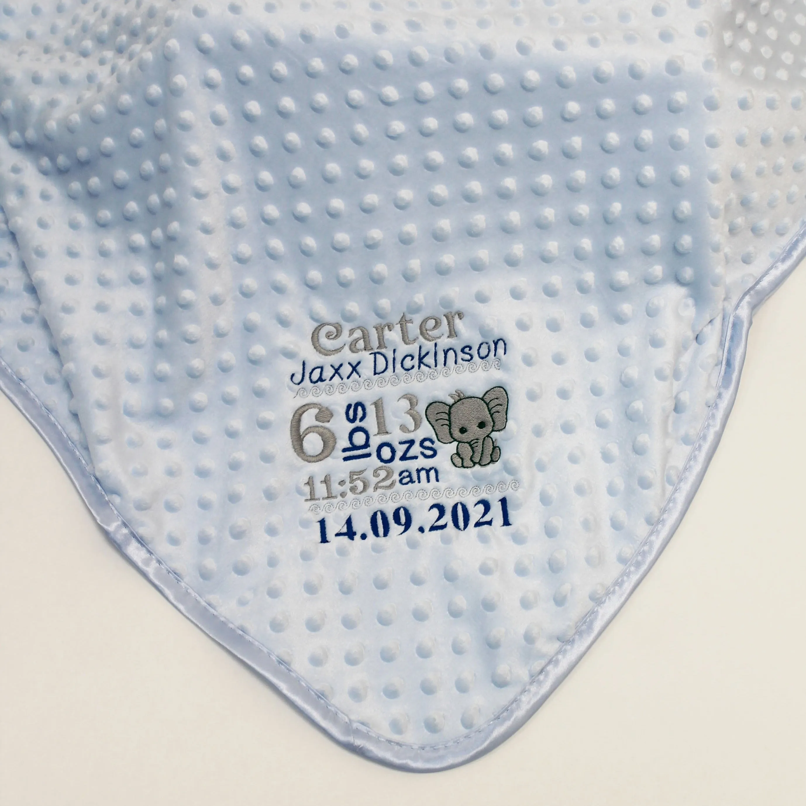 Baby Details Embroidered Bubble Wrap Blanket - Various Colours