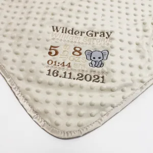 Baby Details Embroidered Bubble Wrap Blanket - Various Colours