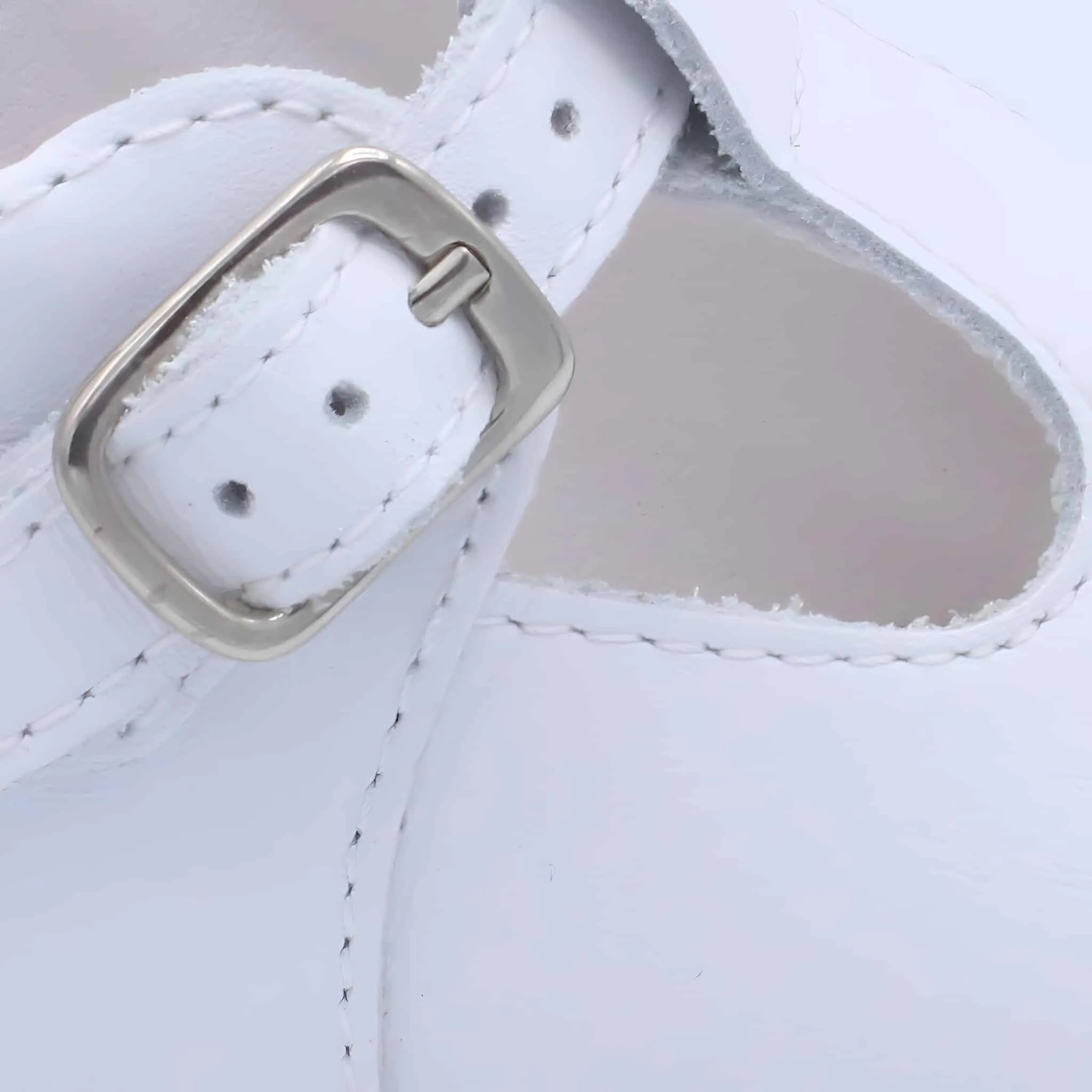'Benicio' Boys White Leather T-Bar Shoes