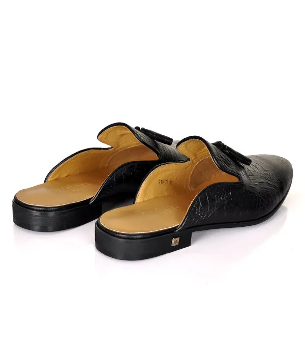 Berluti Black Tassel Mules