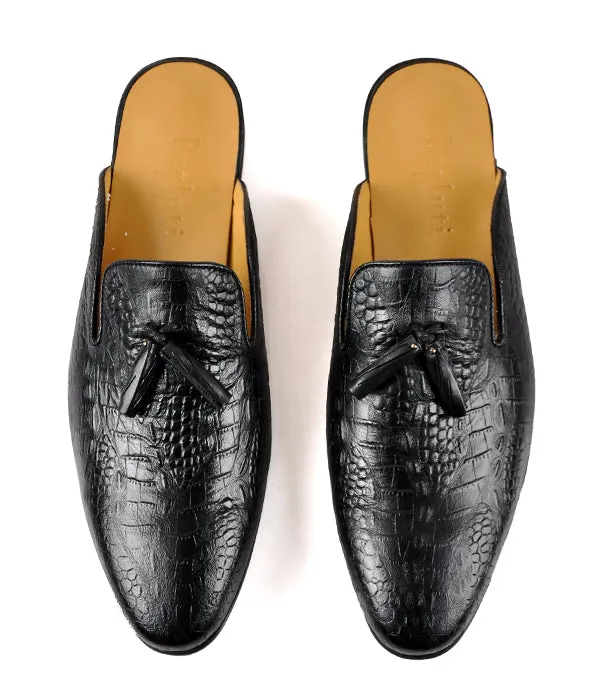 Berluti Black Tassel Mules