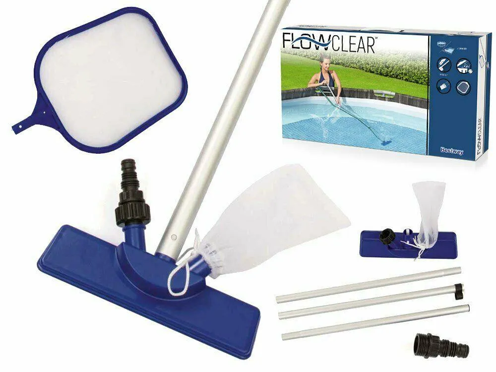 Bestway 13.6Ft Rectangular Swimming Pool 412X201X122cm Grey Rattan   Accessories