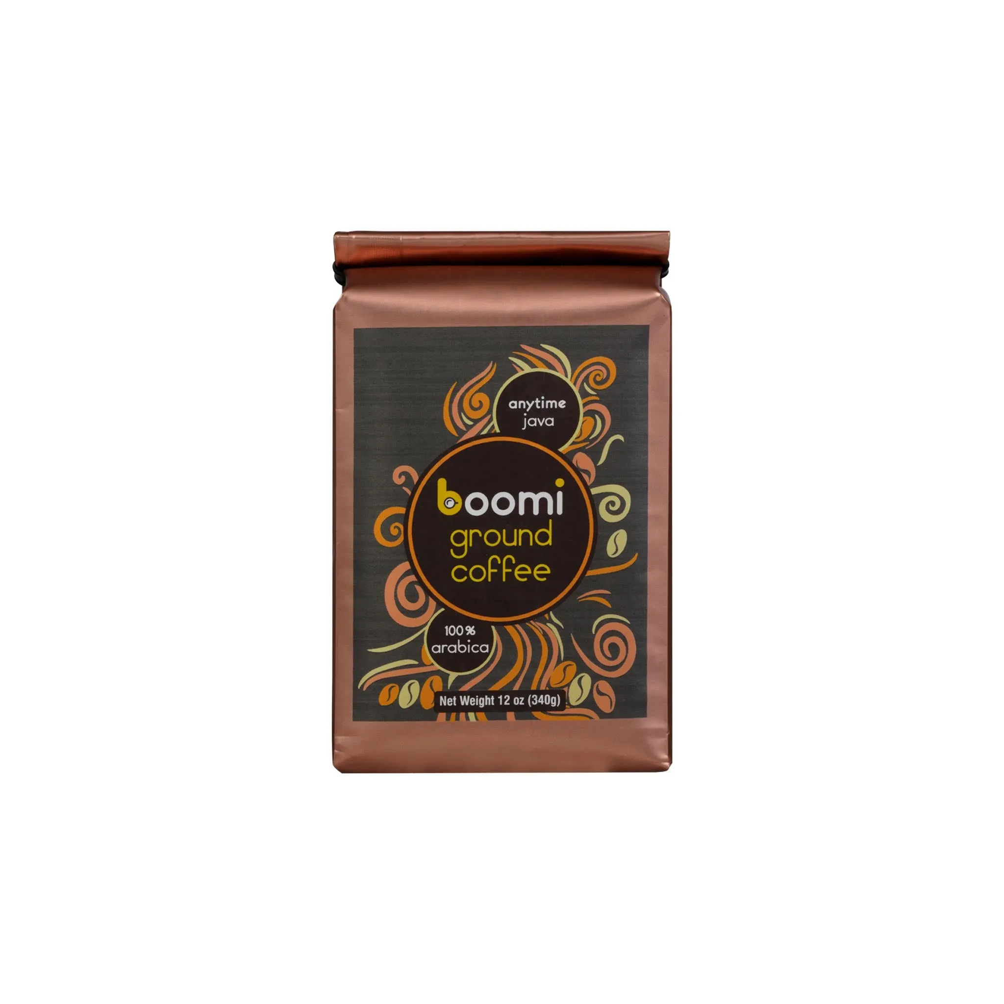 Boomi Premium Ground Coffee Morning Java, Medium Roast, Perfectly Balanced, Always Smooth, Made with 100% Arabica Beans, 12 Ounce Bag