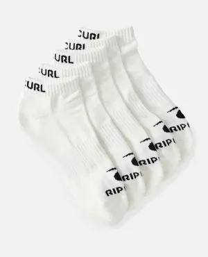 Brand Ankle Sock - White