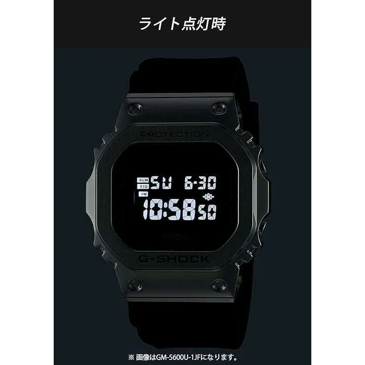 CASIO G-SHOCK DAY-DATE SQUARE DIGITAL DIAL ALL BLACK MEN WATCH GM-5600UB-1JF