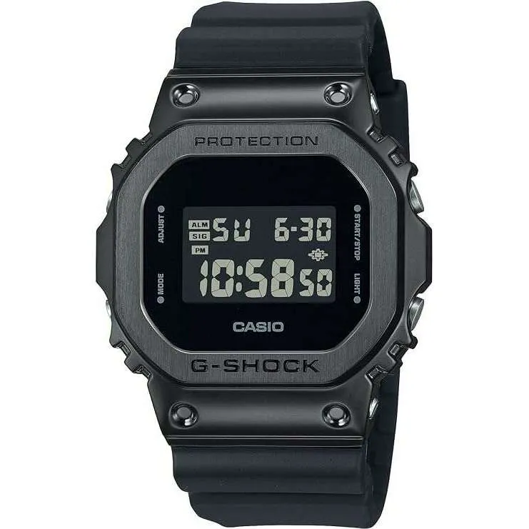 CASIO G-SHOCK DAY-DATE SQUARE DIGITAL DIAL ALL BLACK MEN WATCH GM-5600UB-1JF