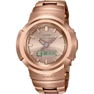 CASIO G-SHOCK FULL METAL RADIO SOLAR PINK GOLD ANALOG DIGITAL MEN WATCH AWM-500GD-4AJF