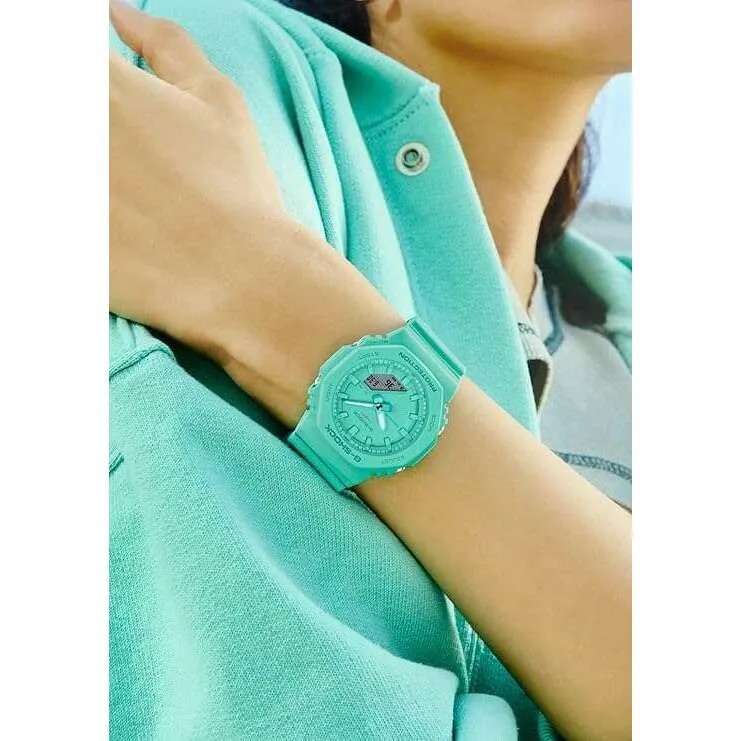 CASIO G-SHOCK MID-SIZE MODEL ANALOG DIGITAL DIAL TURQUOISE BLUE LADIES WATCH GMA-P2100-2AJF