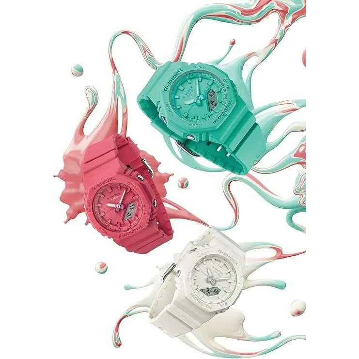 CASIO G-SHOCK MID-SIZE MODEL ANALOG DIGITAL DIAL TURQUOISE BLUE LADIES WATCH GMA-P2100-2AJF