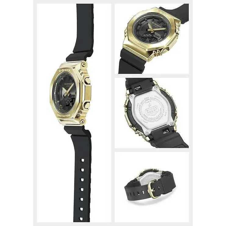 CASIO G-SHOCK MID-SIZE MODEL METAL COVERED BLACK & GOLD UNISEX WATCH GM-S2100GB-1AJF