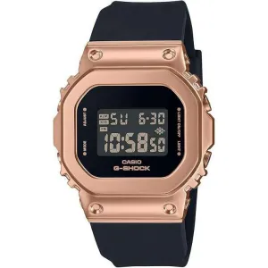 CASIO G-SHOCK MID-SIZE MODEL METAL COVERED DIGITAL BLACK & PINK GOLD LADIES WATCH GM-S5600UPG-1JF