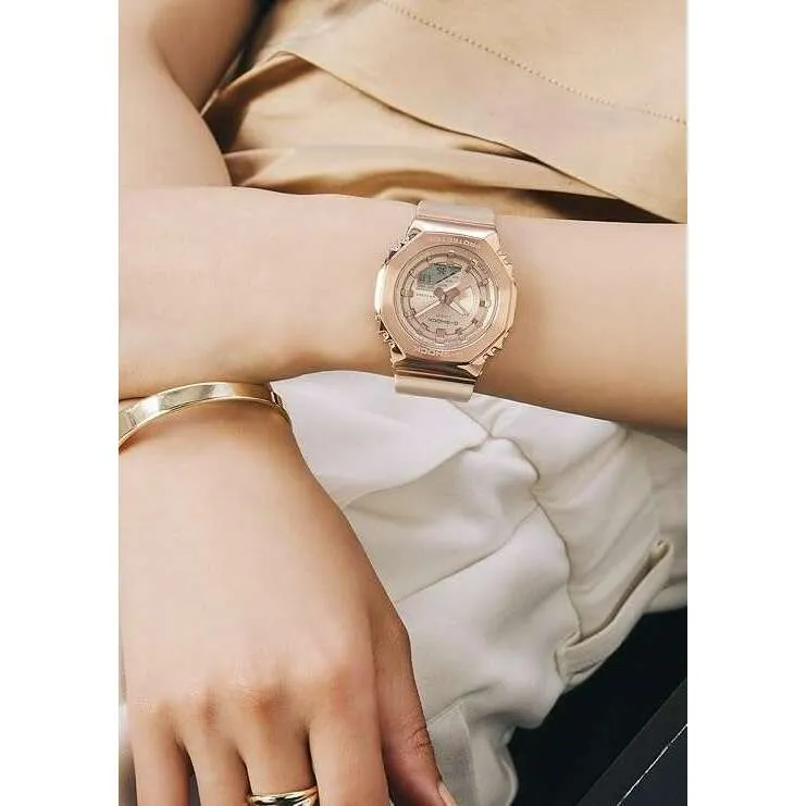 CASIO G-SHOCK MID-SIZE MODEL METAL COVERED PINK BEIGE LADIES WATCH GM-S2100PG-4AJF