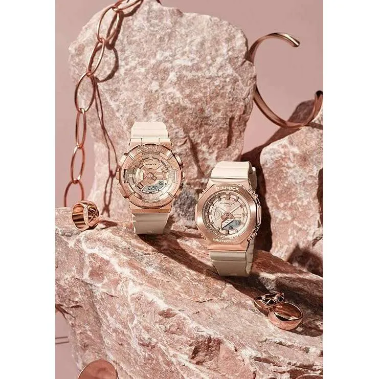 CASIO G-SHOCK MID-SIZE MODEL METAL COVERED PINK BEIGE LADIES WATCH GM-S2100PG-4AJF