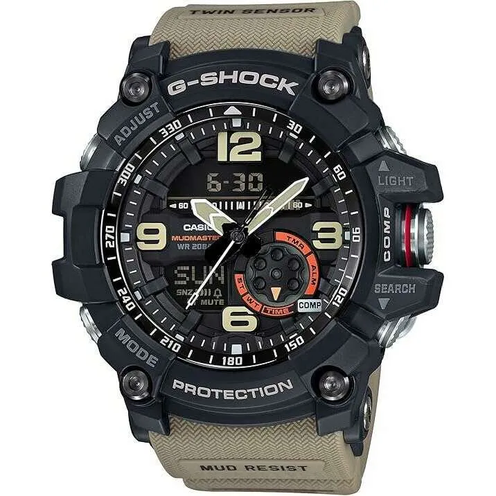 CASIO G-SHOCK MUDMASTER BEIGE & BLACK ANALOG DIGITAL MEN WATCH GG-1000-1A5JF