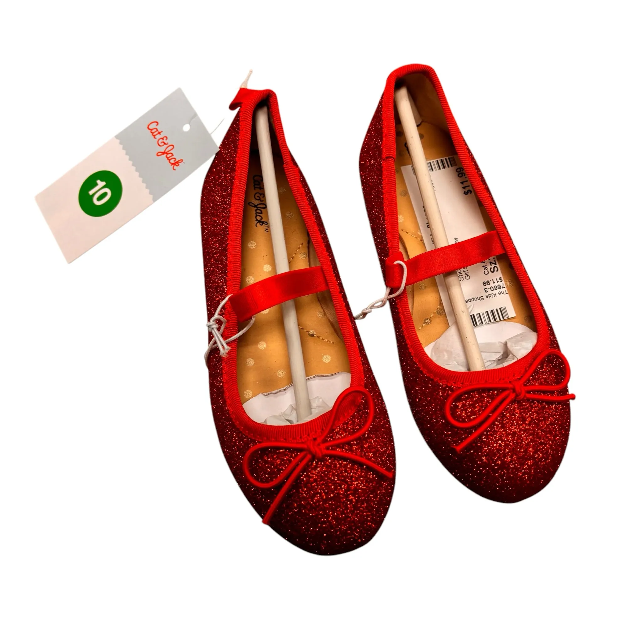 Cat & Jack Girl's Red Glitter Shoes (size 10)