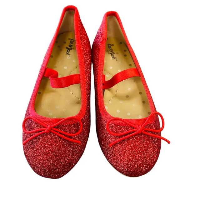 Cat & Jack Girl's Red Glitter Shoes (size 10)