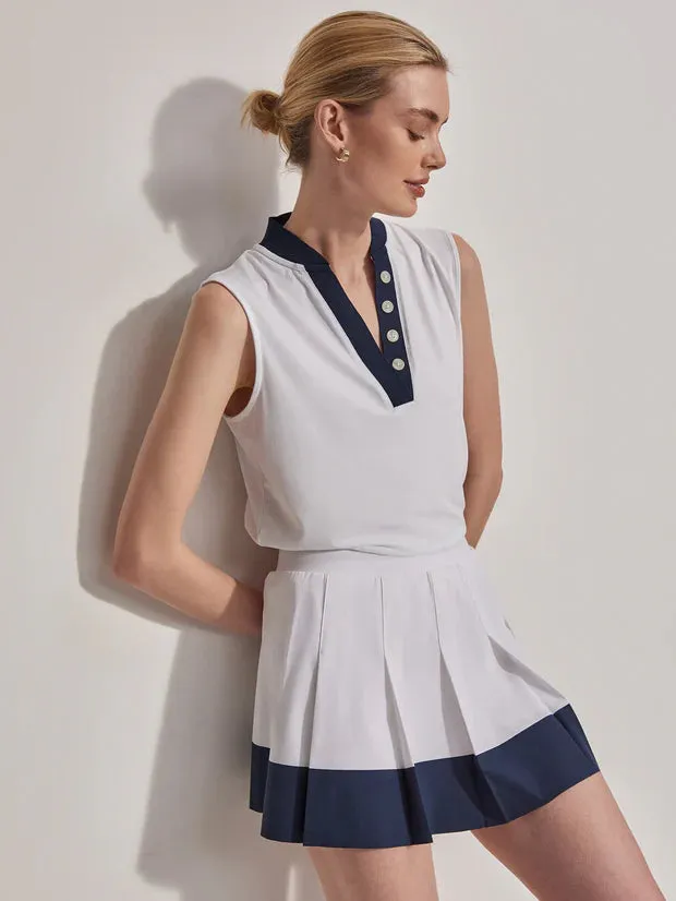 Chase Mid Rise Skort 14.5 in White/Blue Nights