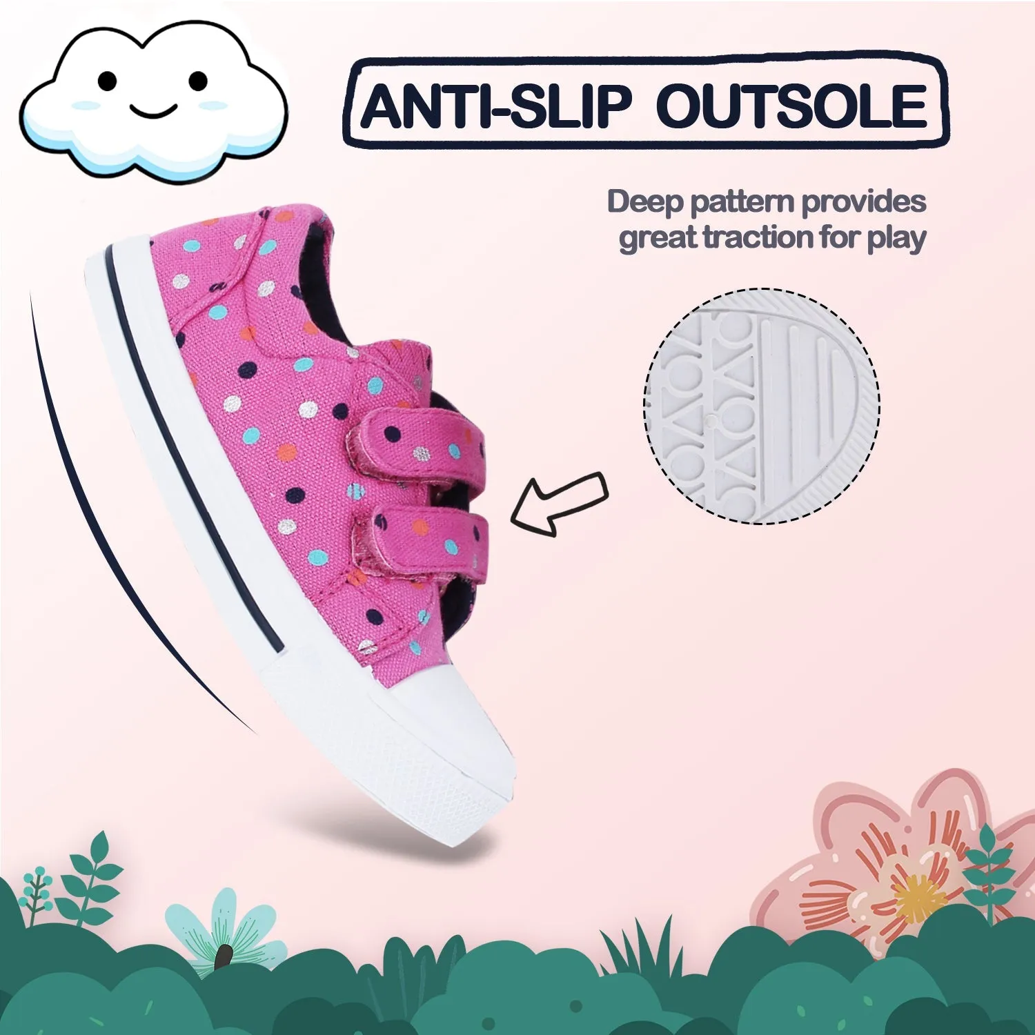 Colorful Polka Dot Soft Pink Walking Shoes