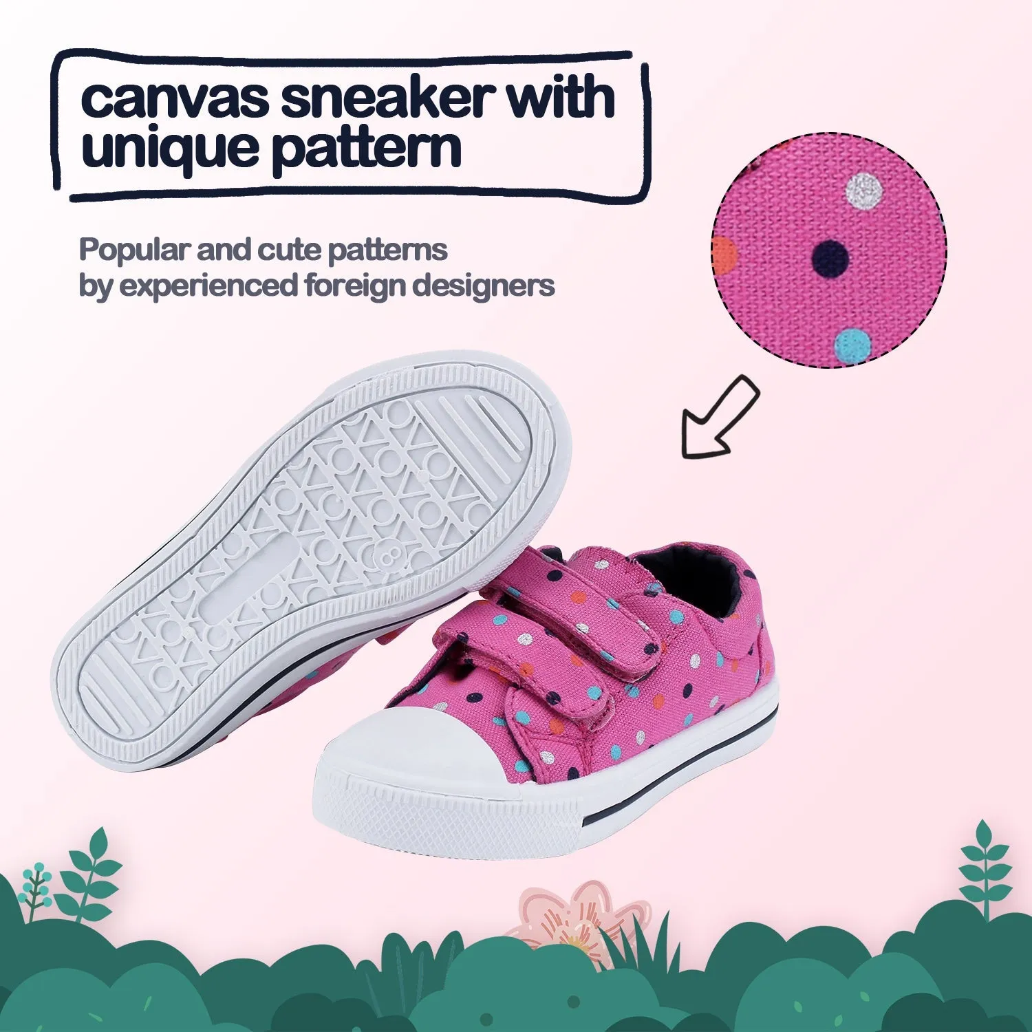 Colorful Polka Dot Soft Pink Walking Shoes