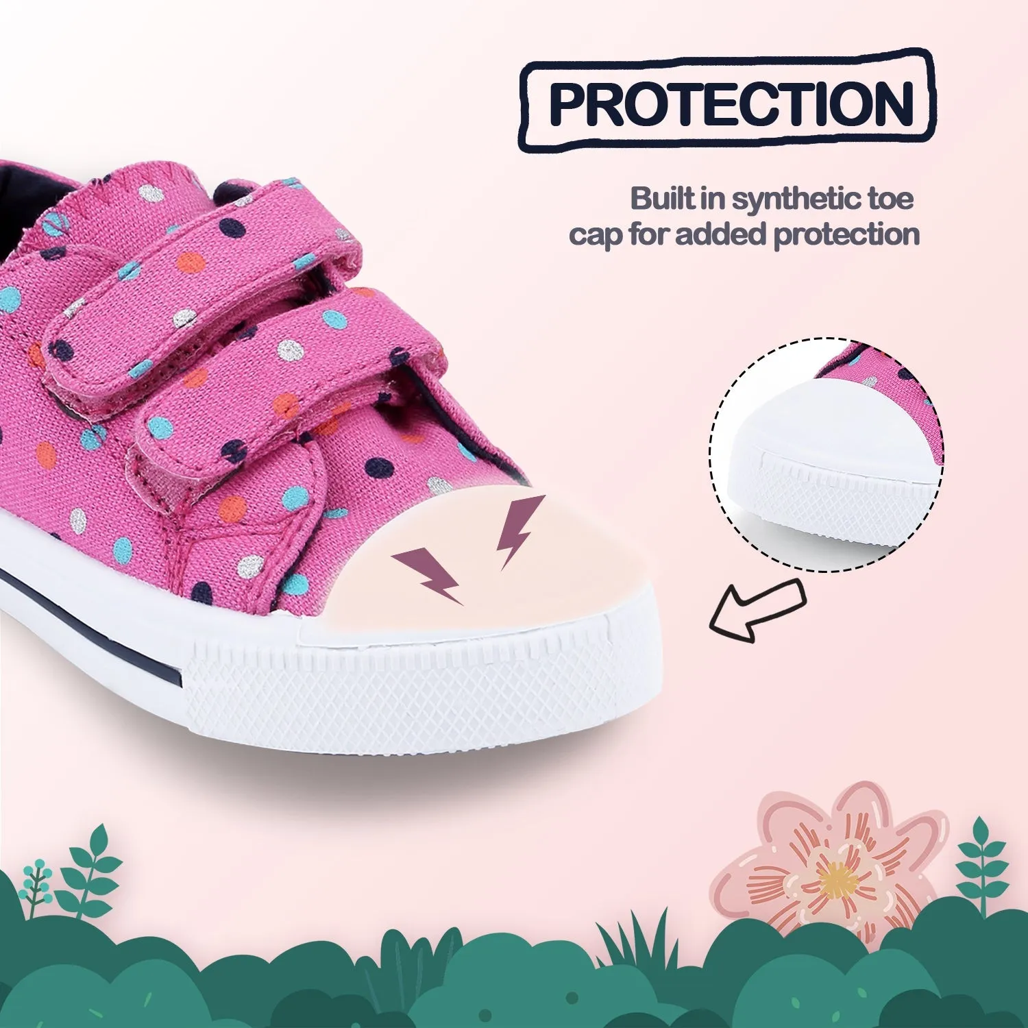 Colorful Polka Dot Soft Pink Walking Shoes