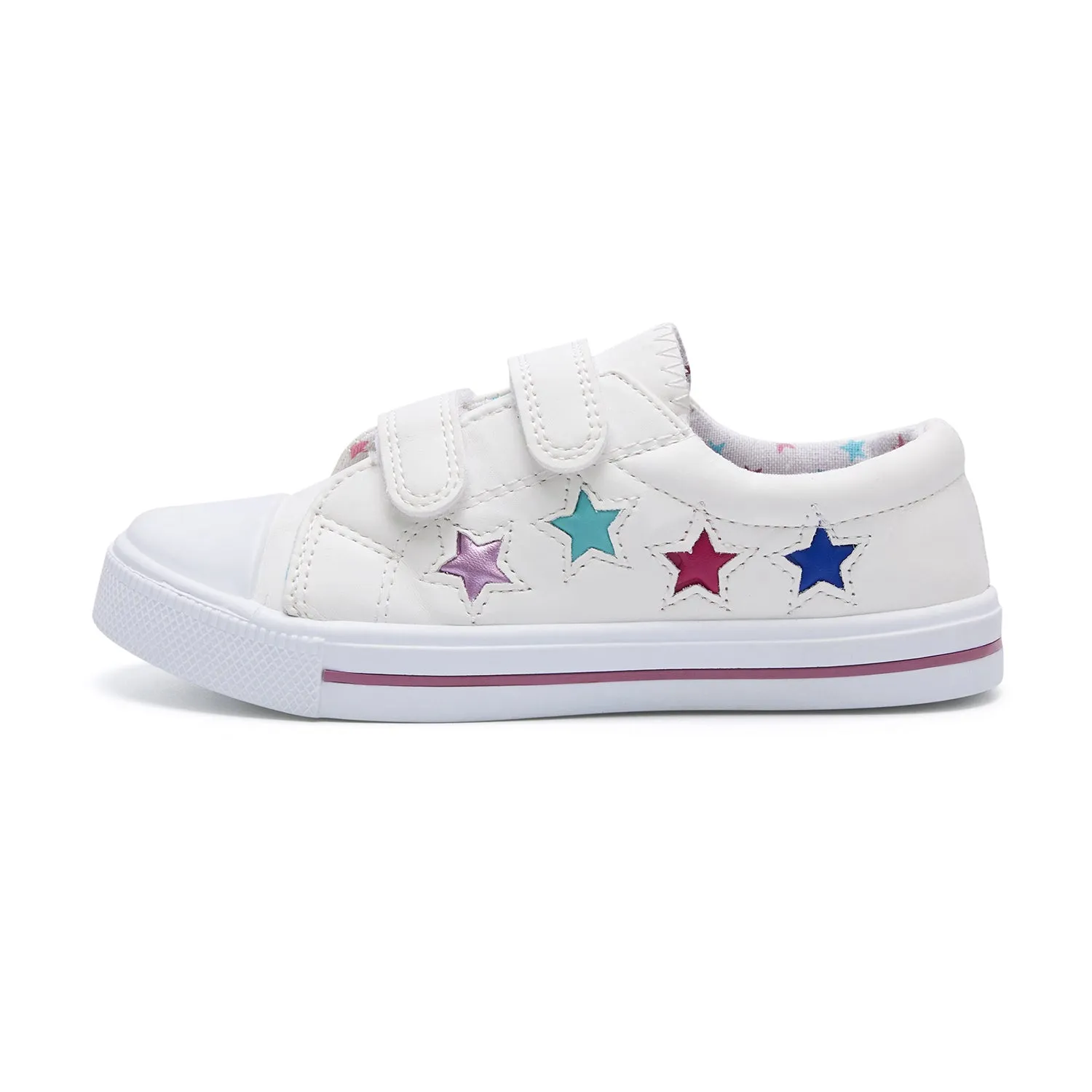 Colorful Stars Soft White Walking Shoes