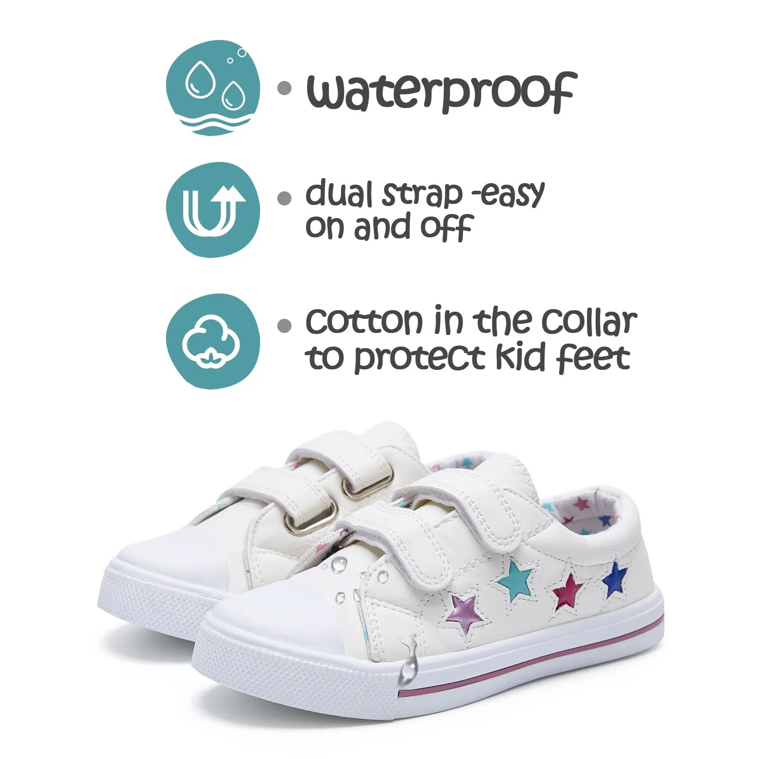 Colorful Stars Soft White Walking Shoes
