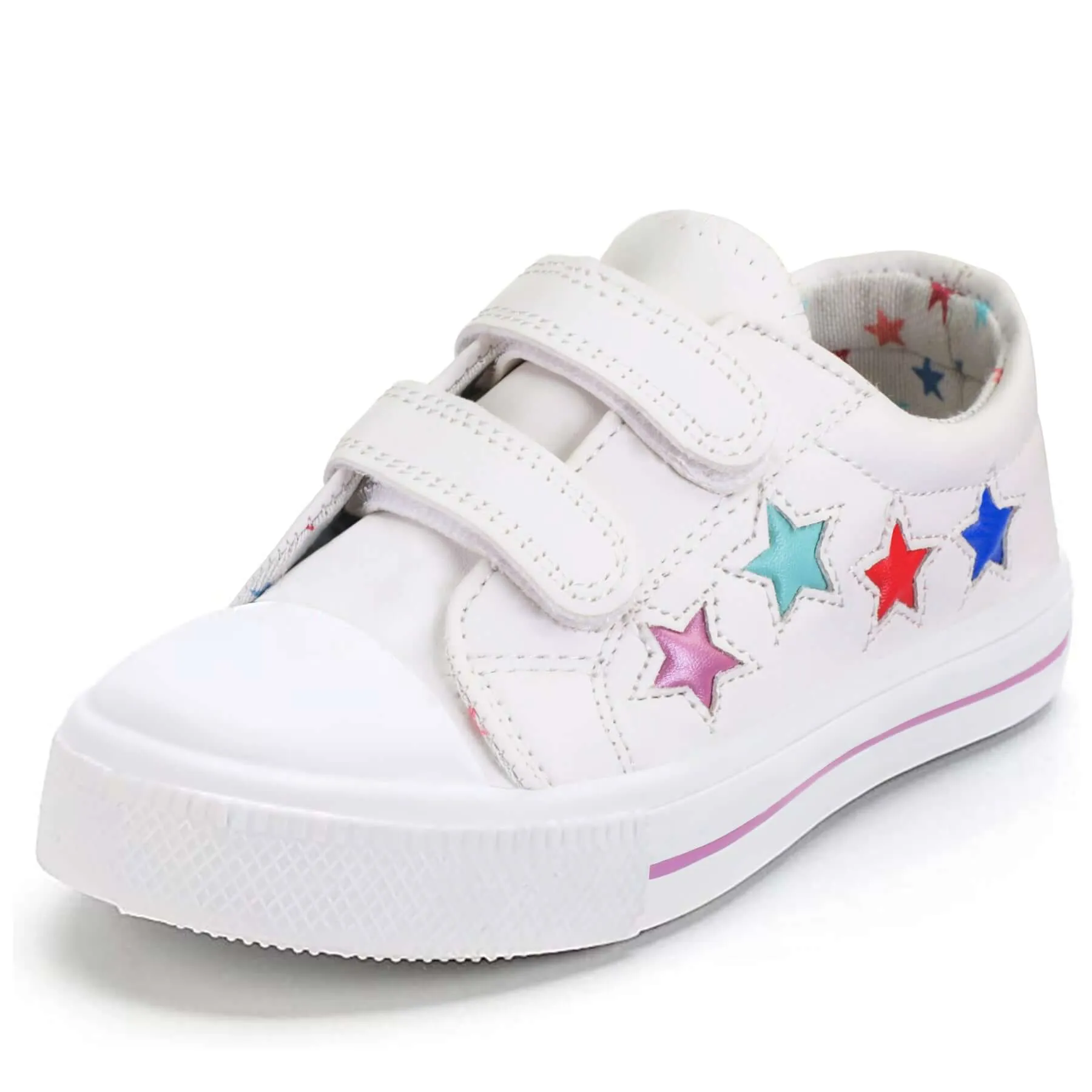 Colorful Stars Soft White Walking Shoes