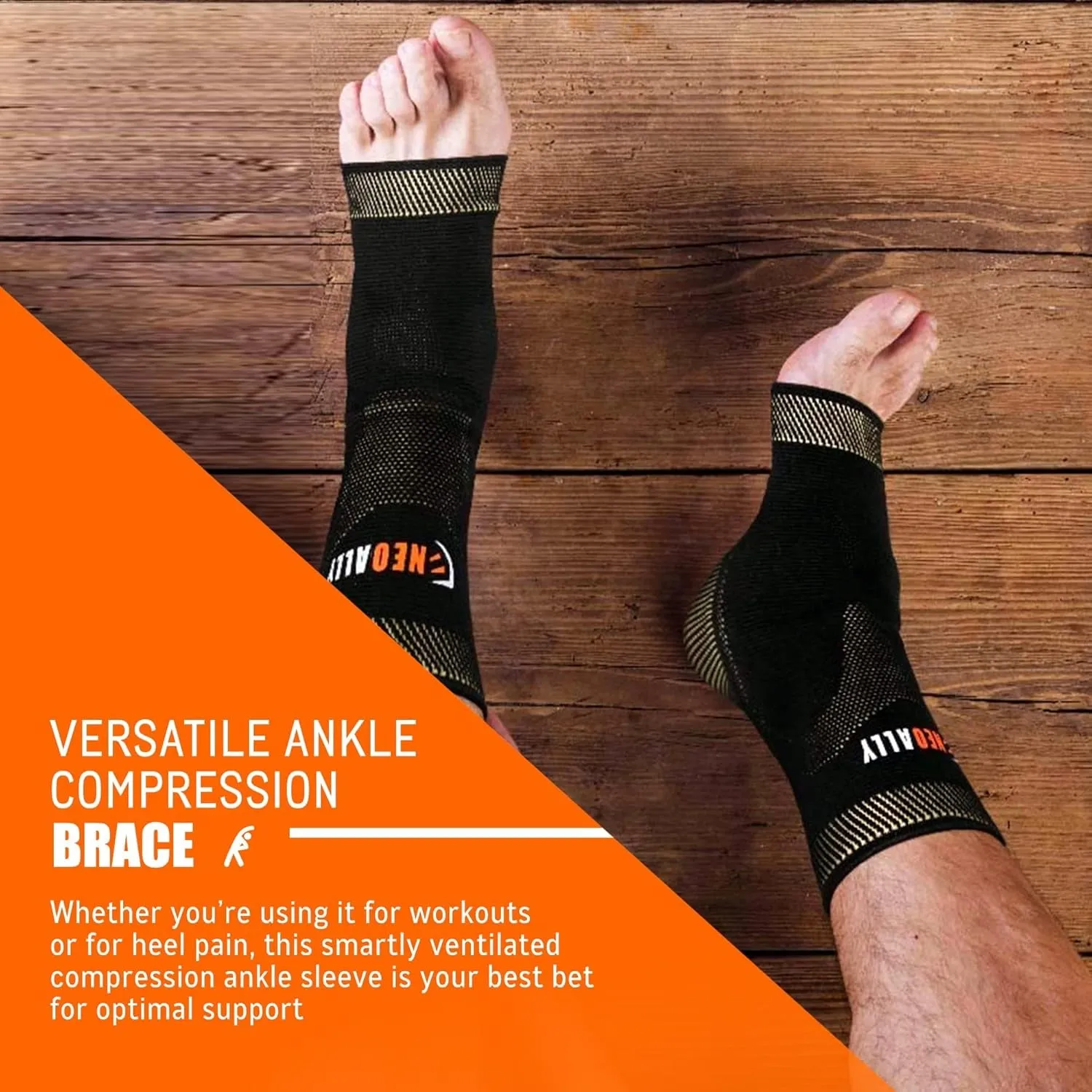 Copper Infused Ankle Brace Silicone Gel Ankle Support Compression Sleeves for Pain Relief, Plantar Fasciitis, Achilles Tendonitis, Large, 1 Pair