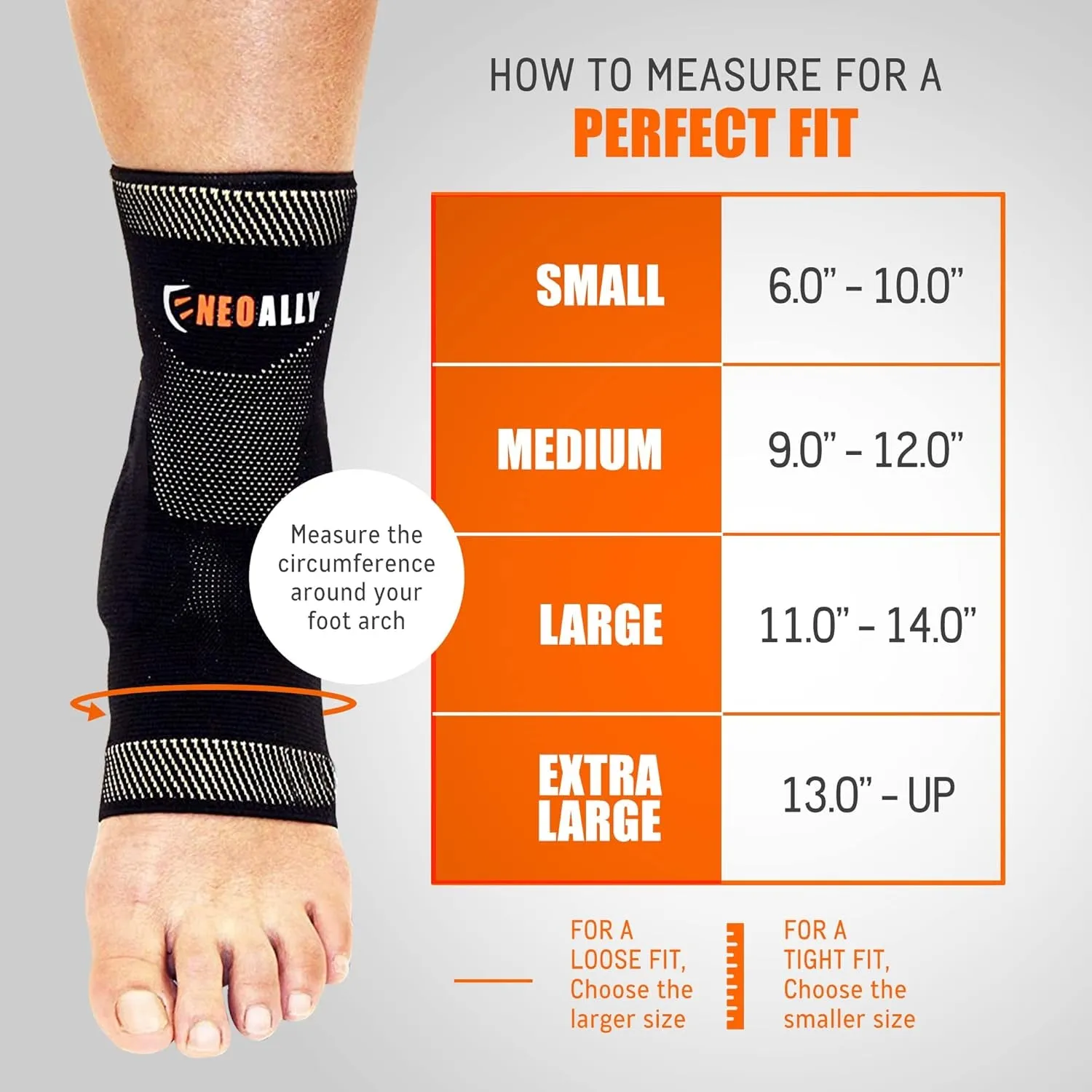 Copper Infused Ankle Brace Silicone Gel Ankle Support Compression Sleeves for Pain Relief, Plantar Fasciitis, Achilles Tendonitis, Large, 1 Pair