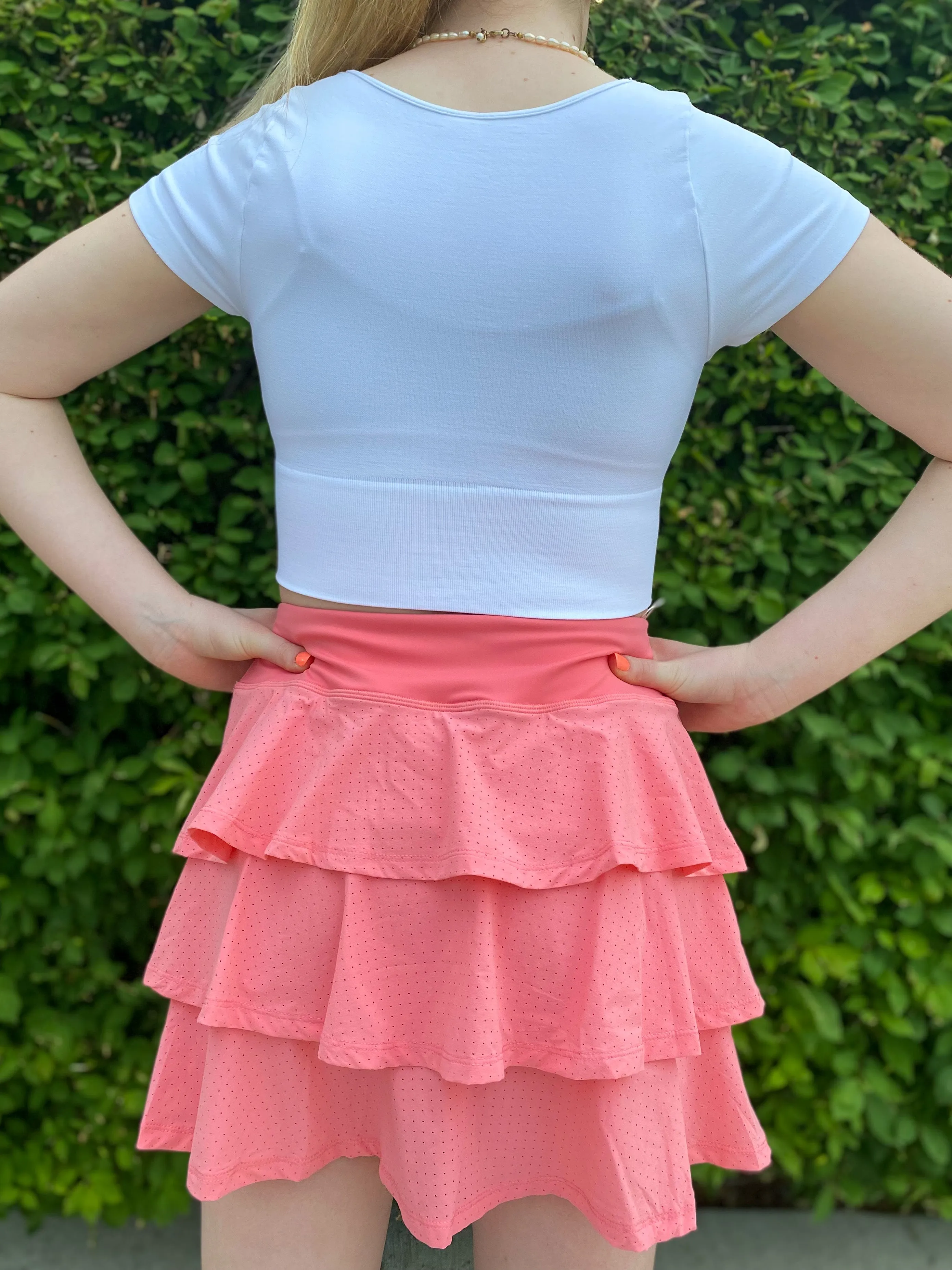 Coral Tennis Skirt
