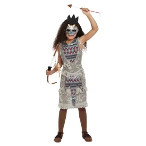 Dark Spirit Warrior Costume, Grey, Girl