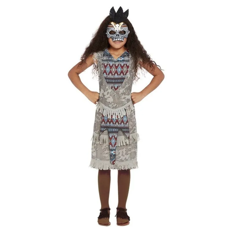 Dark Spirit Warrior Costume, Grey, Girl