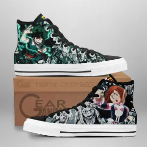 Deku & Uraraka High Top Shoes Custom Anime Sneakers