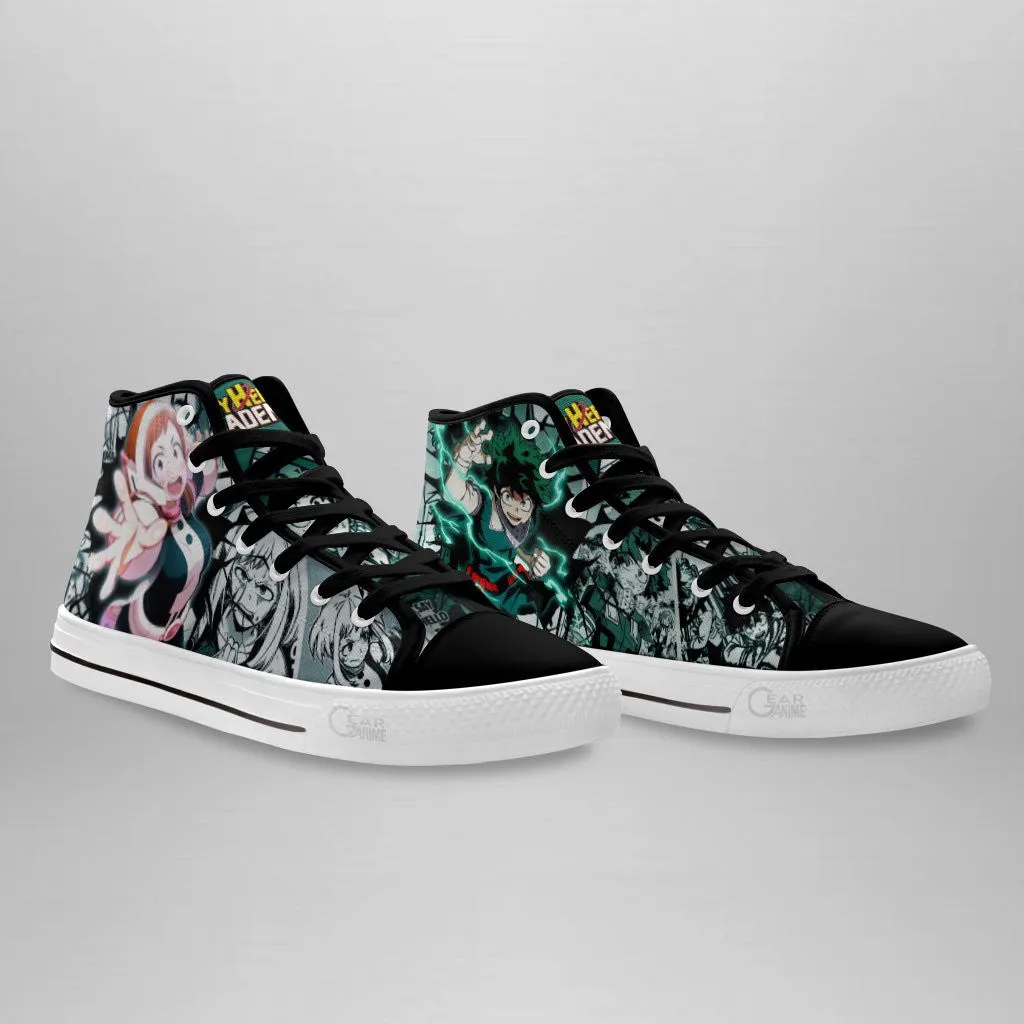 Deku & Uraraka High Top Shoes Custom Anime Sneakers