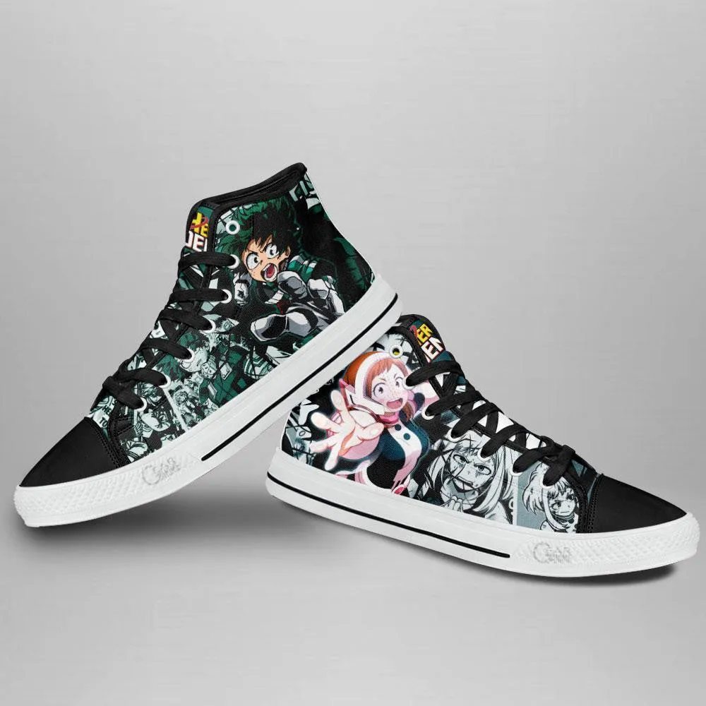 Deku & Uraraka High Top Shoes Custom Anime Sneakers