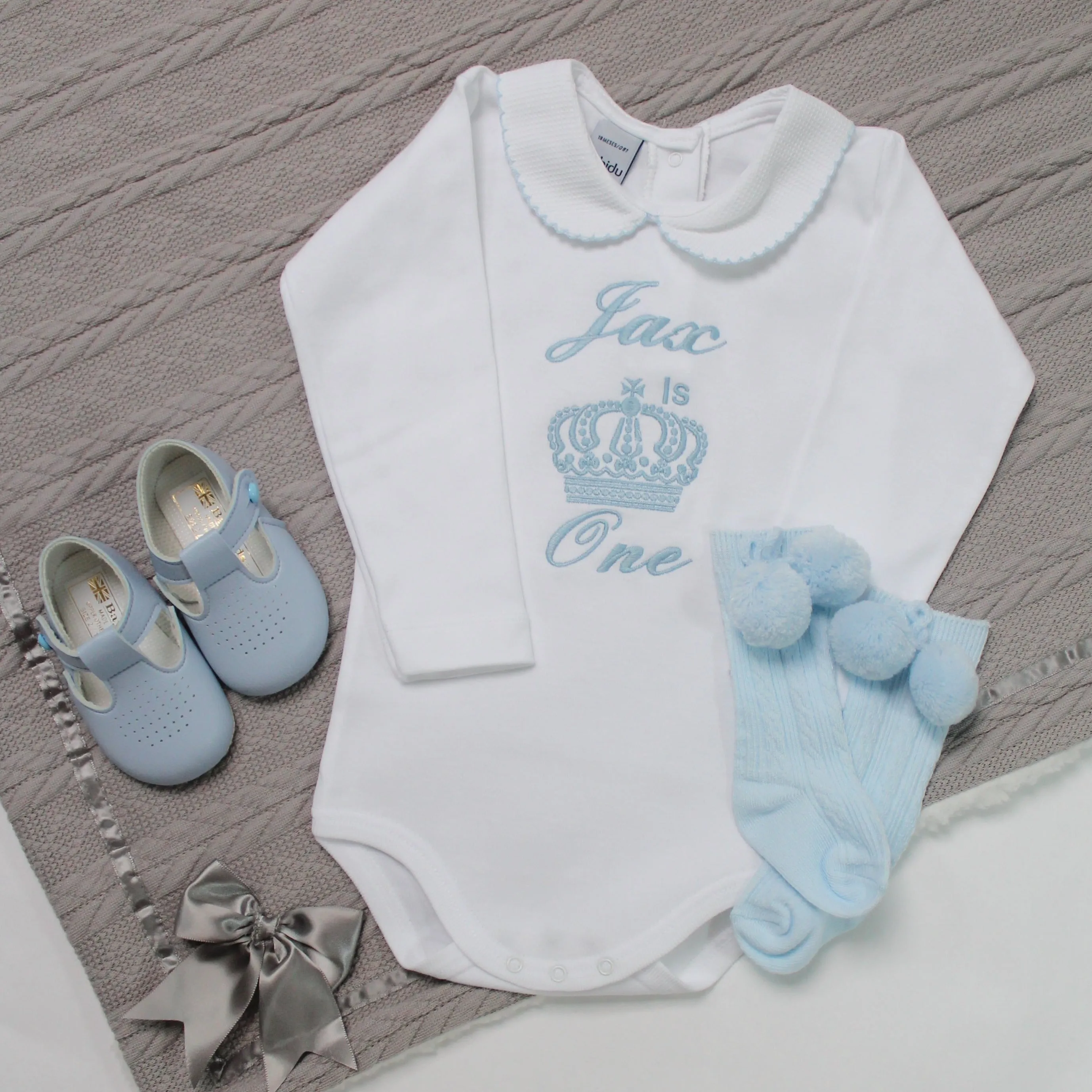 Embroidered Crown Personalised Birthday Babyvest