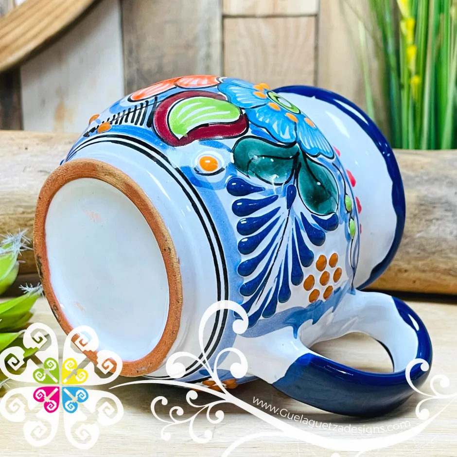 Floral Multicolor Talavera Ponchera Mug - Single Talavera Mug